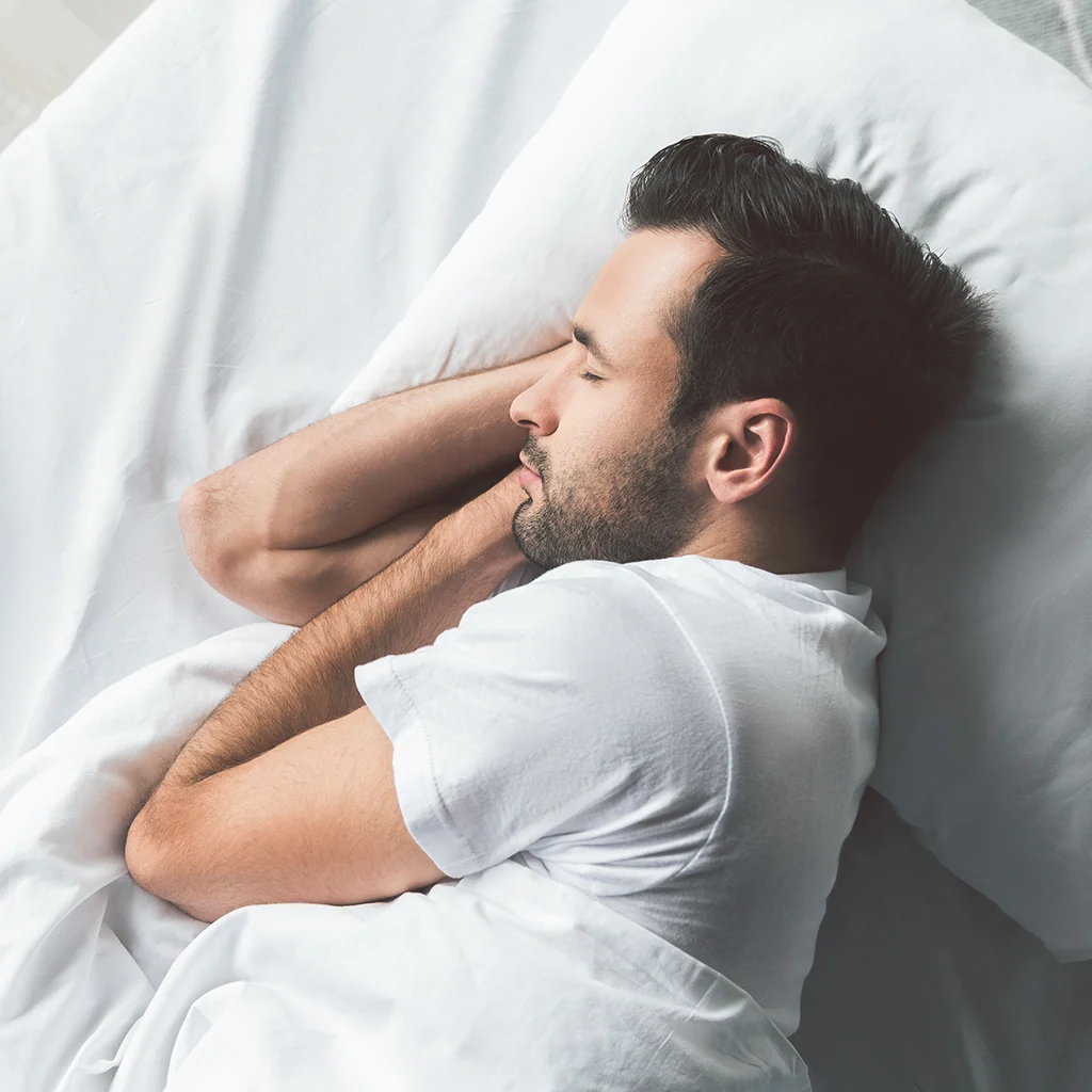 Man experiencing sleep disturbances related to sleep apnea in Berthoud